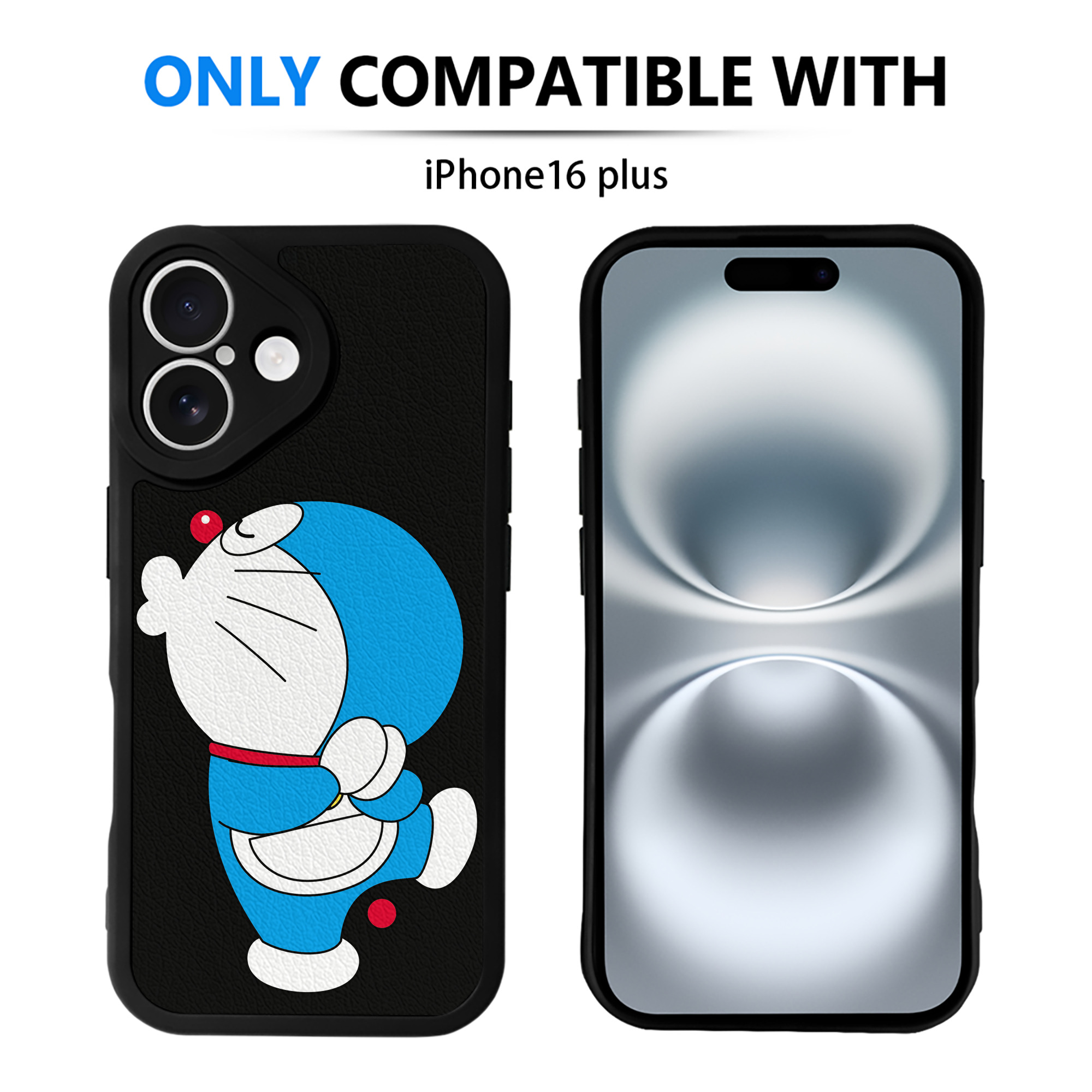 （画像用） ドラえもん Doraemon 【iPhone 16シリーズ対応】シリコンスマホケース（レザー調） 材質：シリコン